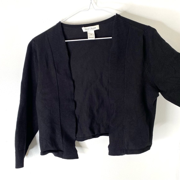 WHBM Black Cropped Shrug Sweater - Picture 2 of 9